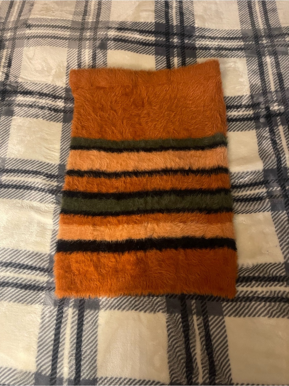 Striped Mini Skirt Almost Famous Orange Faux Fur